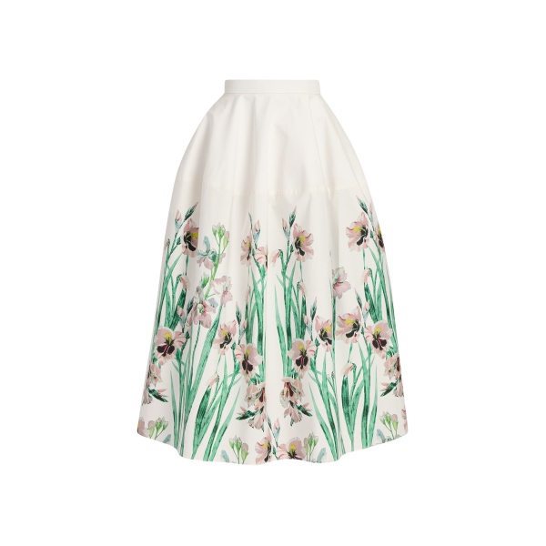 Erdem Floral Cotton Midi Full Skirt - Skirts - British Romantic Luxury at Luxury Shoes 
