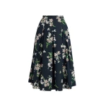 Erdem Floral Cotton Midi Pleated Skirt - Skirts - British Romantic Luxury at Luxury Shoes 