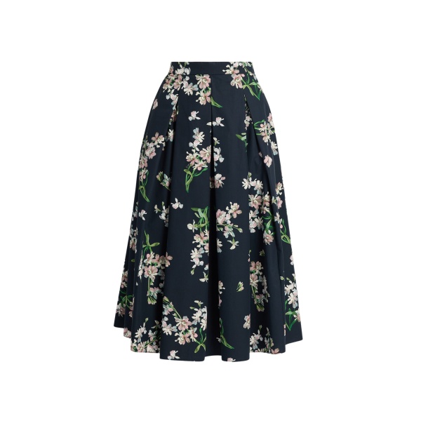 Erdem Floral Cotton Midi Pleated Skirt - Skirts - British Romantic Luxury at Luxury Shoes 