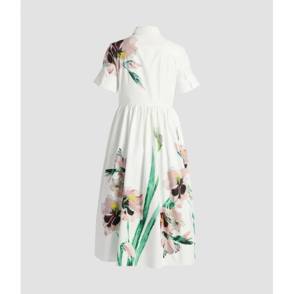 Erdem Floral Cotton Short Sleeve Midi Dress, view 2