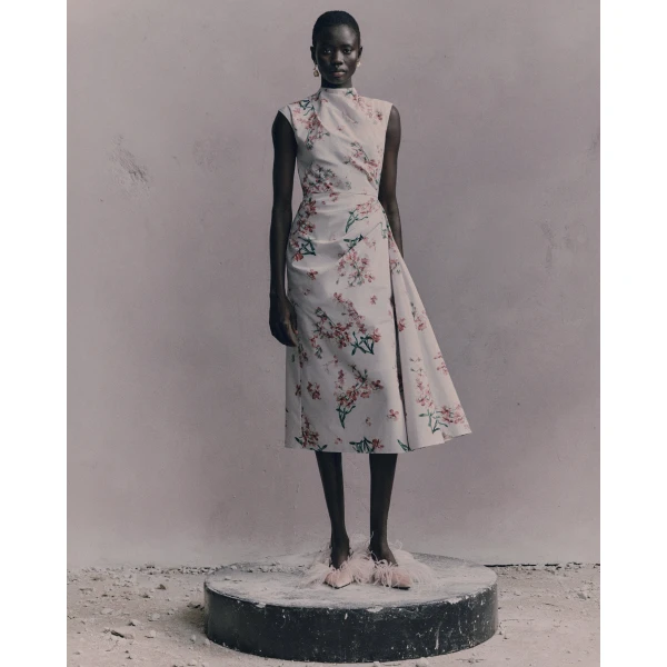 Erdem Floral Cotton Short Sleeve Midi Dress - Dresses - British Romantic Luxury at Luxury Shoes 