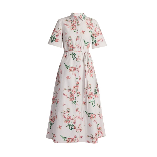 Erdem Floral Cotton Short Sleeve Midi Dress - Dresses - British Romantic Luxury at Luxury Shoes 
