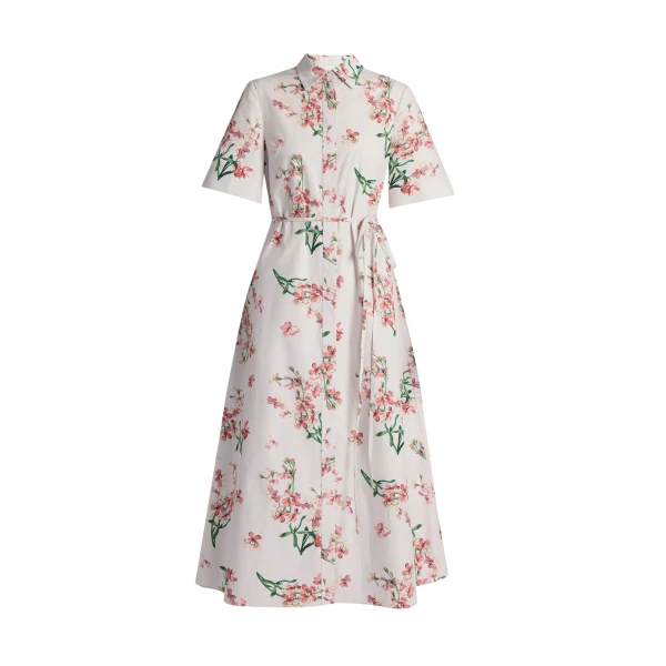 Erdem Floral Cotton Short Sleeve Midi Dress - Dresses - British Romantic Luxury at Luxury Shoes 