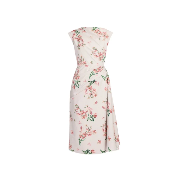 Erdem Floral Cotton Short Sleeve Midi Dress - Dresses - British Romantic Luxury at Luxury Shoes 