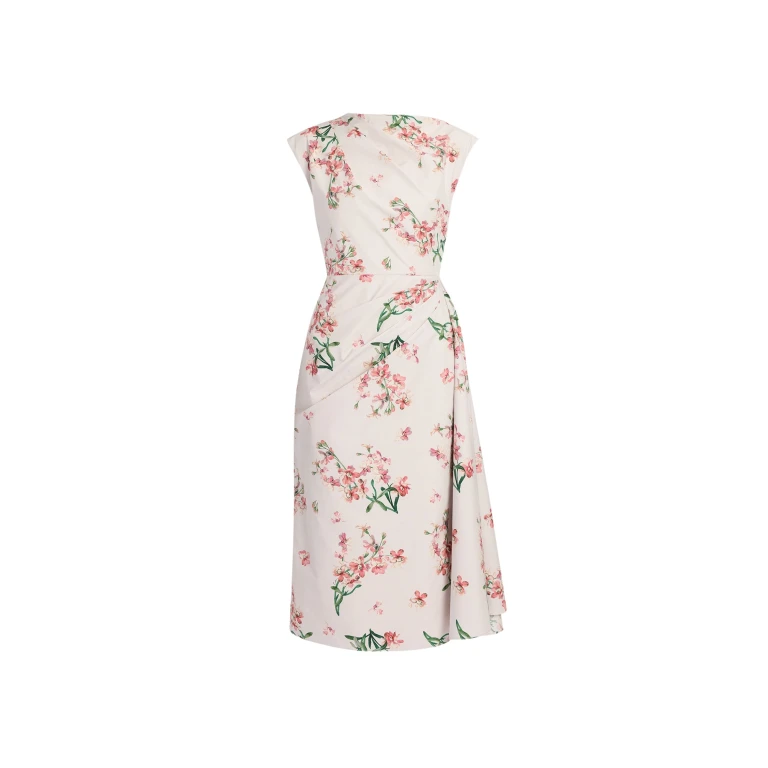 Erdem Floral Cotton Short Sleeve Midi Dress - Dresses - British Romantic Luxury at Luxury Shoes 