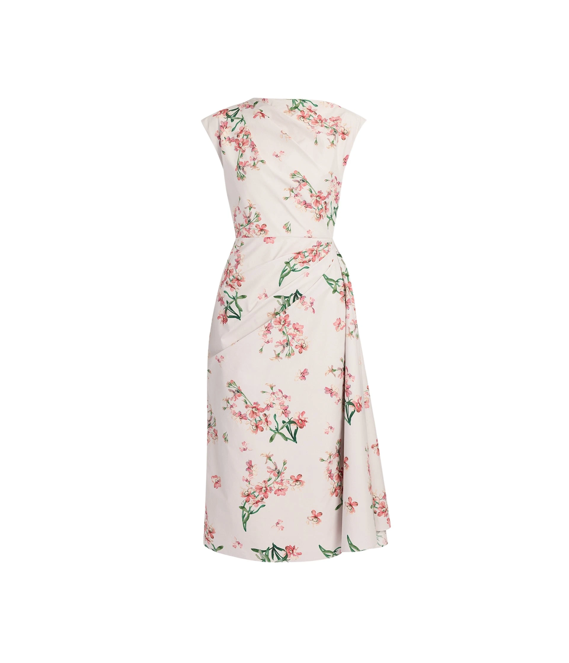 Erdem-Floral-Cotton-Short-Sleeve-Midi-Dress-coveti93863_nobg Erdem Floral Cotton Short Sleeve Midi Dress - Dresses - British Romantic Luxury at Luxury Shoes