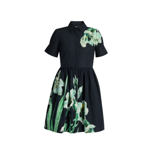 Erdem Floral Cotton Short Sleeve Mini Dress - Dresses - British Romantic Luxury at Luxury Shoes 