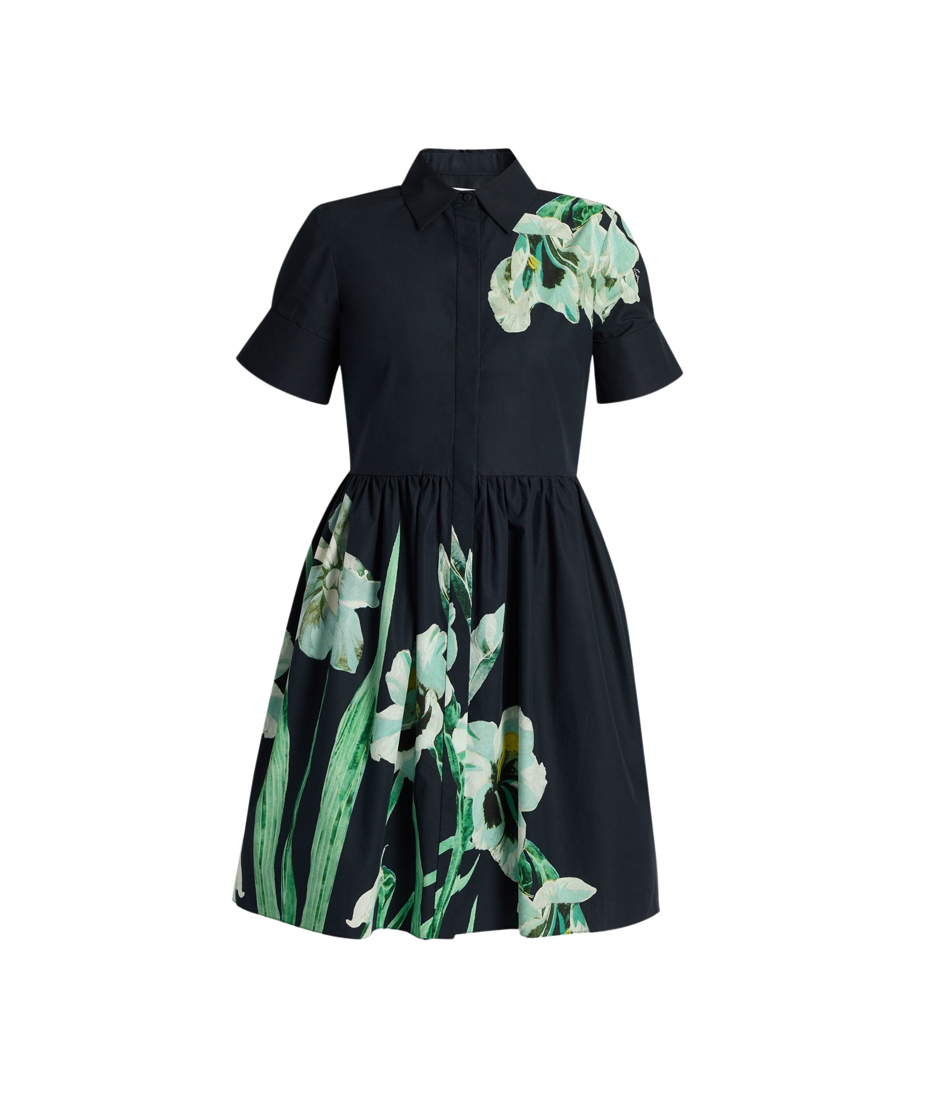Erdem Floral Cotton Short Sleeve Mini Dress - Dresses - British Romantic Luxury at Luxury Shoes 