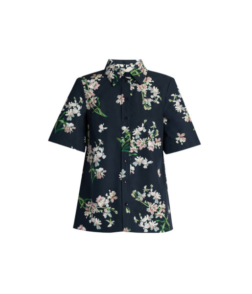Erdem Floral Cotton Short Sleeve Shirt - Tops - British Romantic Luxury at Luxury Shoes 