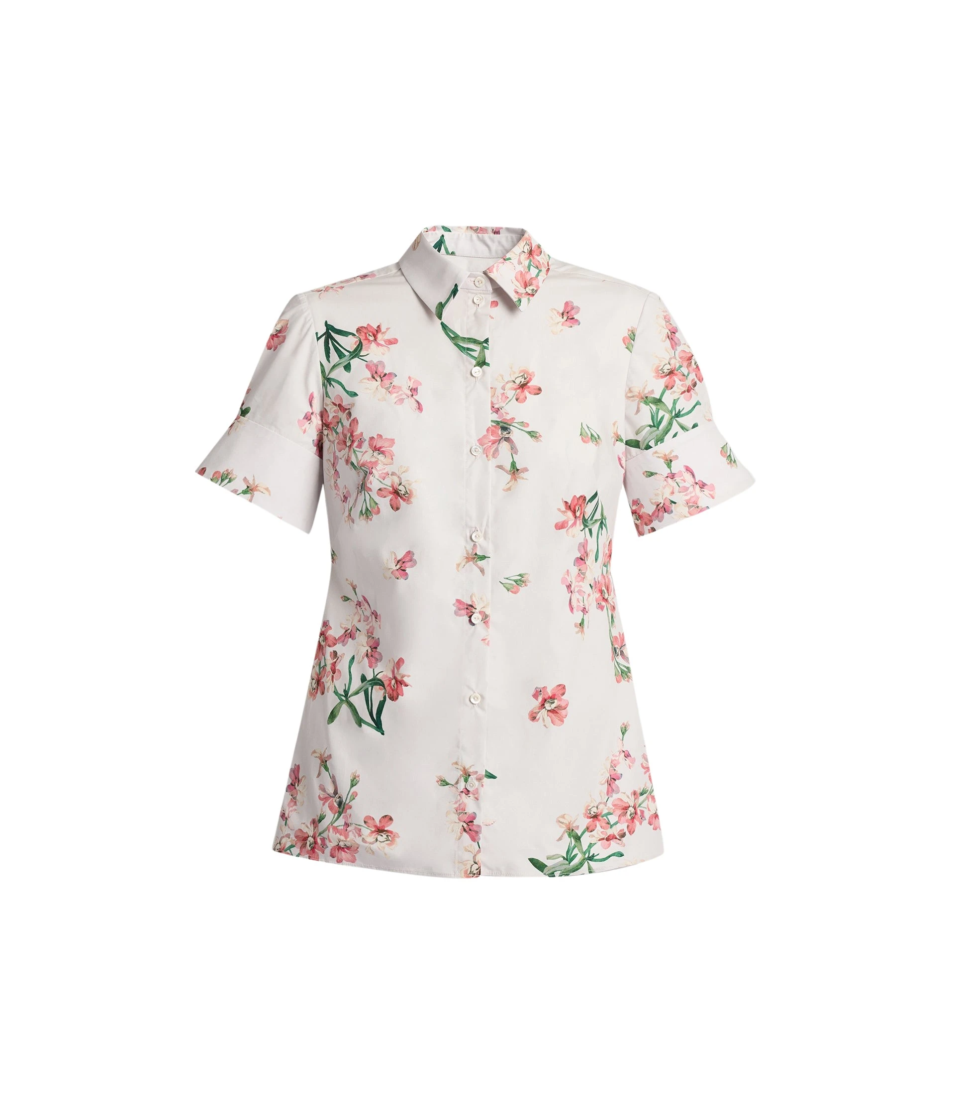 Erdem-Floral-Cotton-Short-Sleeve-Shirt-coveti17252_nobg Erdem Floral Cotton Short Sleeve Shirt - Tops - British Romantic Luxury at Luxury Shoes