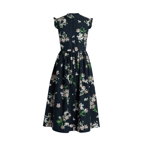 Erdem Floral Cotton Sleeveless Midi Dress - Dresses - British Romantic Luxury at Luxury Shoes 