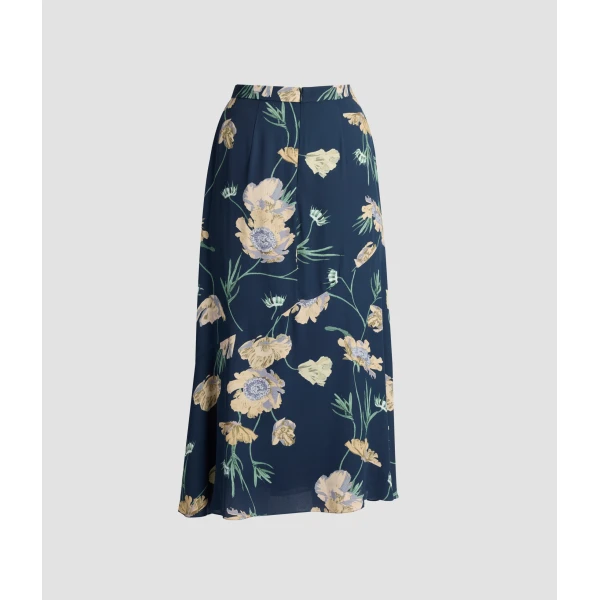 Erdem Floral Crepe A Line Midi Skirt - Skirts - British Romantic Luxury at Luxury Shoes 