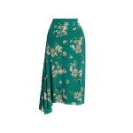 Erdem Floral Crepe De Chine Drape Midi Skirt - Skirts - British Romantic Luxury at Luxury Shoes 