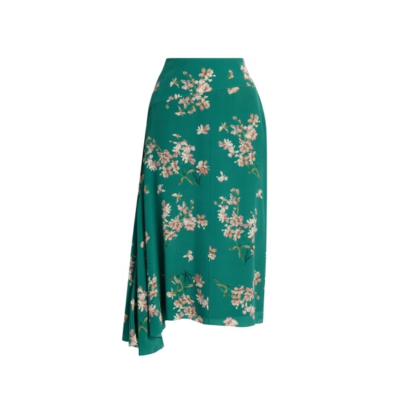 Erdem Floral Crepe De Chine Drape Midi Skirt - Skirts - British Romantic Luxury at Luxury Shoes 