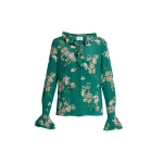 Erdem Floral Crepe De Chine Long Sleeve Shirt