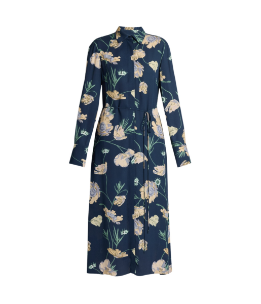 Erdem Floral Crepe Long Sleeve Midi Shirt Dress - Dresses - British Romantic Luxury at Luxury Shoes 