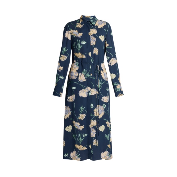 Erdem Floral Crepe Long Sleeve Midi Shirt Dress - Dresses - British Romantic Luxury at Luxury Shoes 