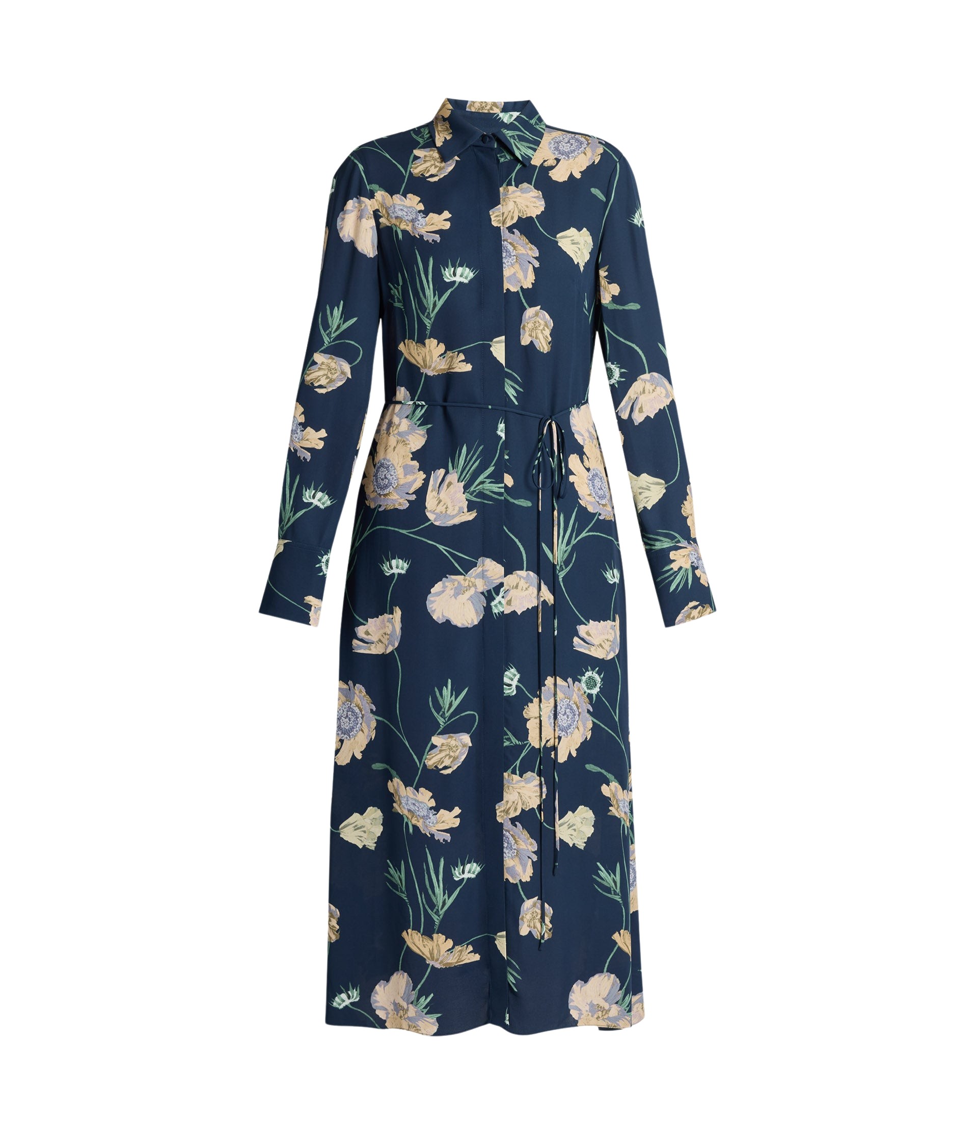 Erdem Floral Crepe Long Sleeve Midi Shirt Dress - Dresses - British Romantic Luxury at Luxury Shoes 