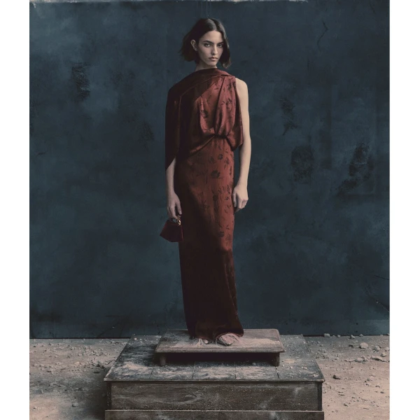 Erdem Floral Creponne Jacquard Drape Gown - Dresses - British Romantic Luxury at Luxury Shoes 