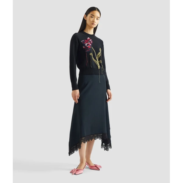 Erdem Floral Crew Neck Jumper - Knitwear - British Romantic Luxury at Luxury Shoes 