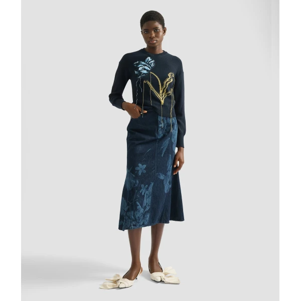 Erdem Floral Crew Neck Jumper - Knitwear - British Romantic Luxury at Luxury Shoes 