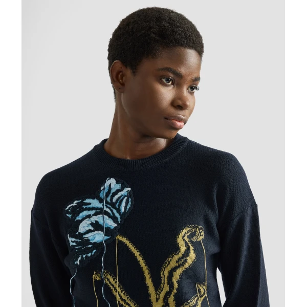 Erdem Floral Crew Neck Jumper - Knitwear - British Romantic Luxury at Luxury Shoes 