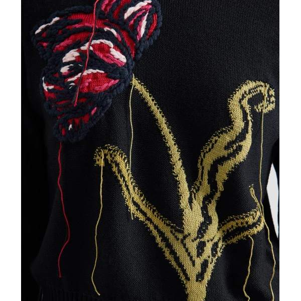 Erdem Floral Crew Neck Jumper - Knitwear - British Romantic Luxury at Luxury Shoes 