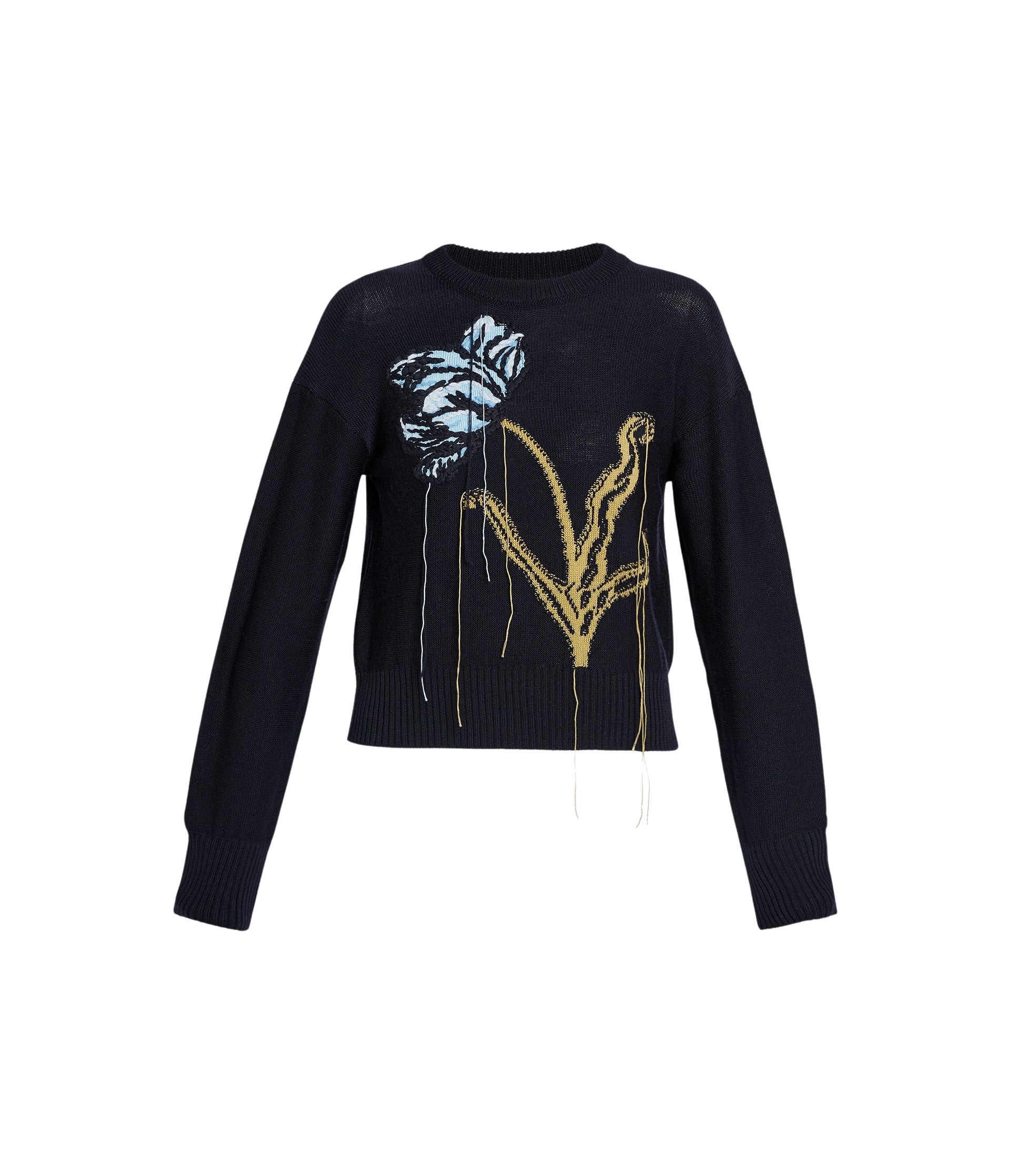 Erdem Floral Crew Neck Jumper - Knitwear - British Romantic Luxury at Luxury Shoes 