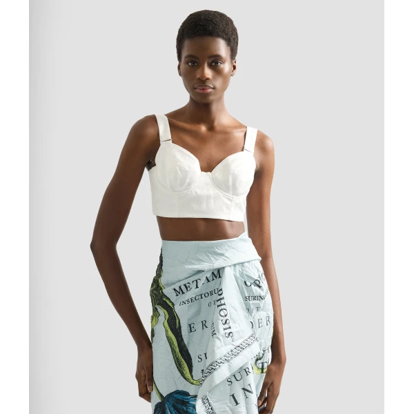 Erdem Floral Crushed Satin Bra Top - Tops - British Romantic Luxury at Luxury Shoes 