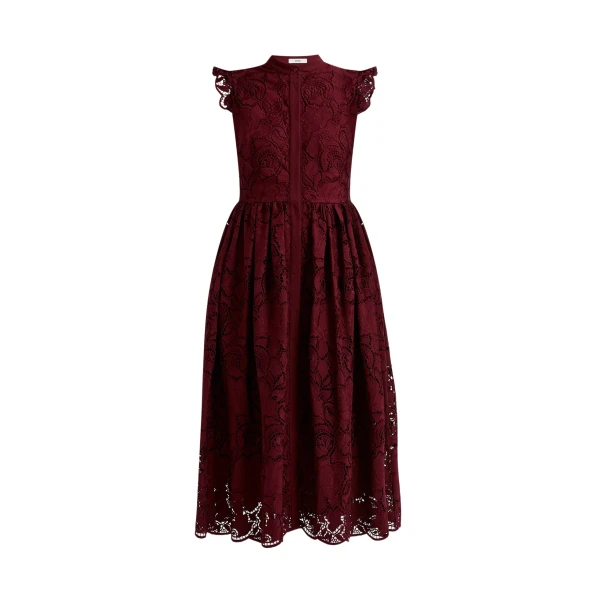 Erdem Floral Cutwork Flared Midi Dress - Dresses - British Romantic Luxury at Luxury Shoes 