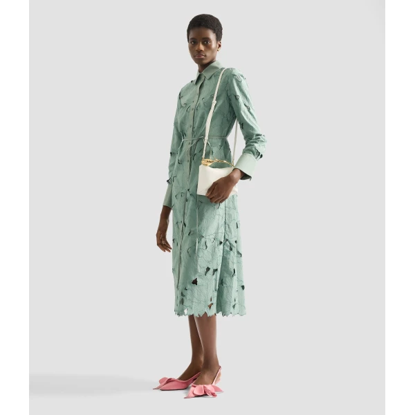 Erdem Floral Cutwork Long Sleeve Midi Dress - Dresses - British Romantic Luxury at Luxury Shoes 