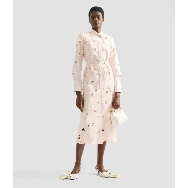 Erdem Floral Cutwork Long Sleeve Midi Dress - Dresses - British Romantic Luxury at Luxury Shoes 