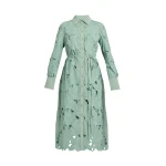 Erdem Floral Cutwork Long Sleeve Midi Dress - Dresses - British Romantic Luxury at Luxury Shoes 