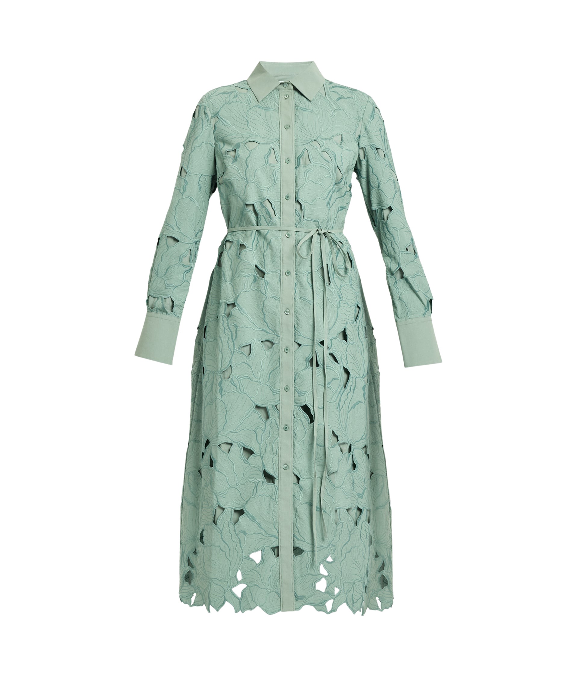 Erdem Floral Cutwork Long Sleeve Midi Dress - Dresses - British Romantic Luxury at Luxury Shoes 