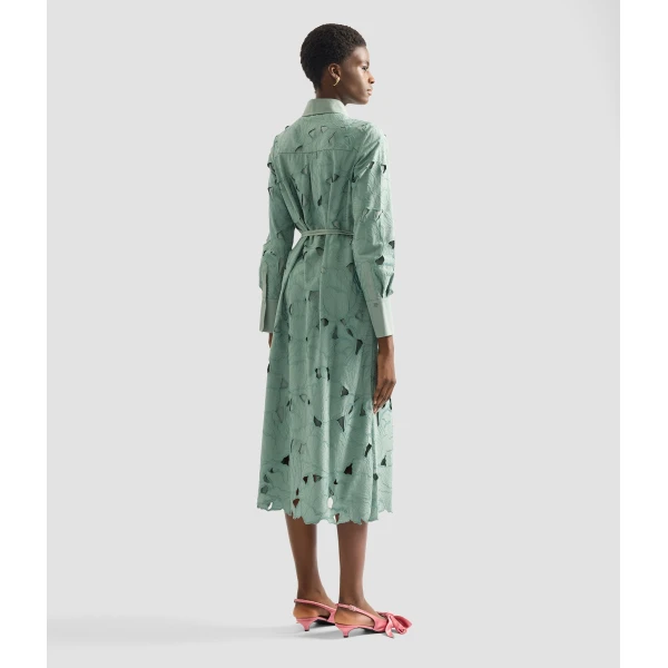 Erdem Floral Cutwork Long Sleeve Midi Dress - Dresses - British Romantic Luxury at Luxury Shoes 