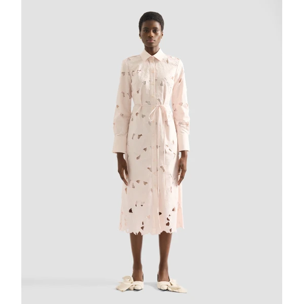 Erdem Floral Cutwork Long Sleeve Midi Dress - Dresses - British Romantic Luxury at Luxury Shoes 