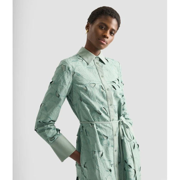 Erdem Floral Cutwork Long Sleeve Midi Dress - Dresses - British Romantic Luxury at Luxury Shoes 