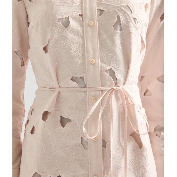 Erdem Floral Cutwork Long Sleeve Midi Dress - Dresses - British Romantic Luxury at Luxury Shoes 