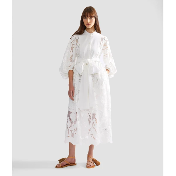 Erdem Floral Cutwork Midi Dress - Dresses - British Romantic Luxury at Luxury Shoes 