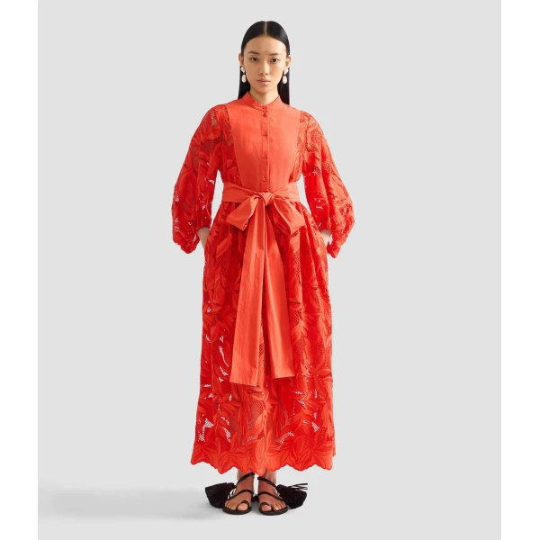 Erdem Floral Cutwork Midi Dress - Dresses - British Romantic Luxury at Luxury Shoes 