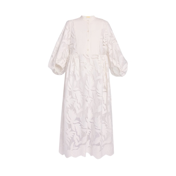 Erdem Floral Cutwork Midi Dress - Dresses - British Romantic Luxury at Luxury Shoes 