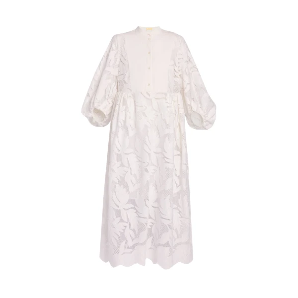 Erdem Floral Cutwork Midi Dress - Dresses - British Romantic Luxury at Luxury Shoes 