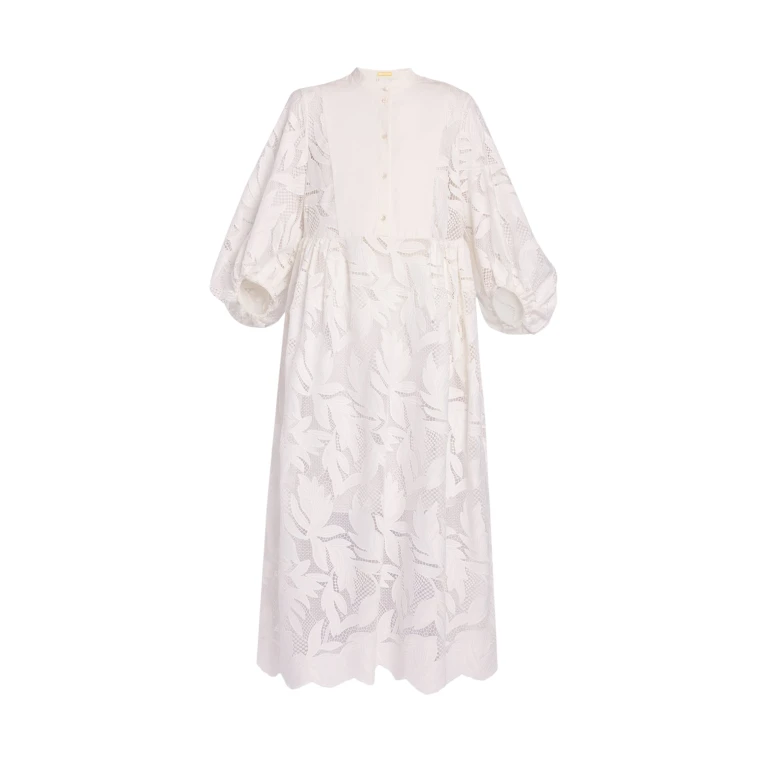 Erdem Floral Cutwork Midi Dress - Dresses - British Romantic Luxury at Luxury Shoes 