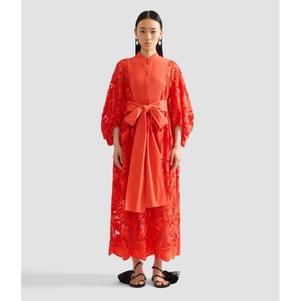 Erdem Floral Cutwork Midi Dress - Dresses - British Romantic Luxury at Luxury Shoes 