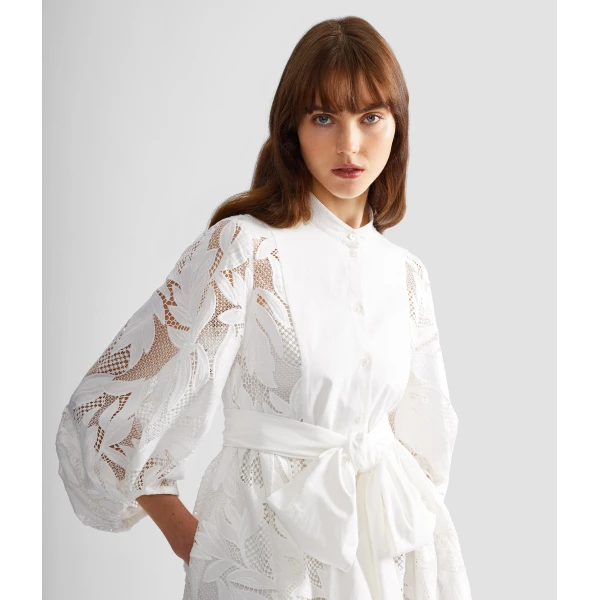 Erdem Floral Cutwork Midi Dress - Dresses - British Romantic Luxury at Luxury Shoes 