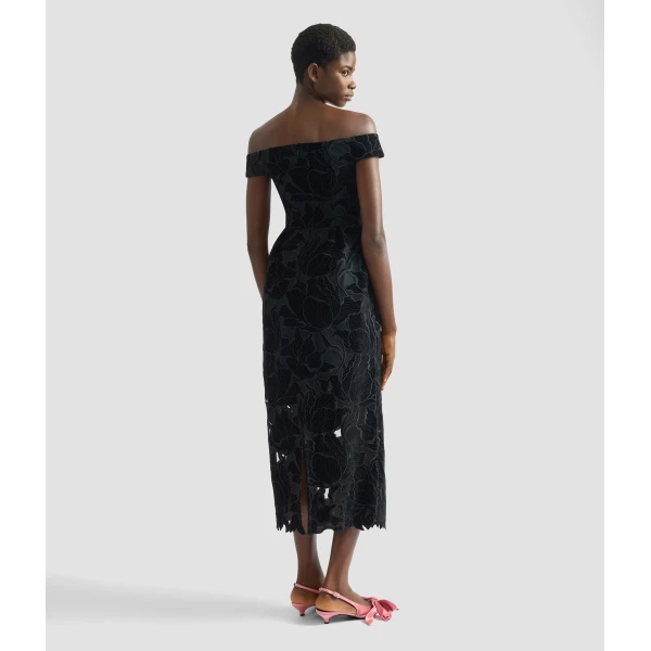 Erdem Floral Cutwork Off The Shoulder Midi Dress - Dresses - British Romantic Luxury at Luxury Shoes 
