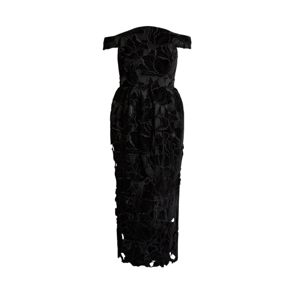 Erdem Floral Cutwork Off The Shoulder Midi Dress - Dresses - British Romantic Luxury at Luxury Shoes 