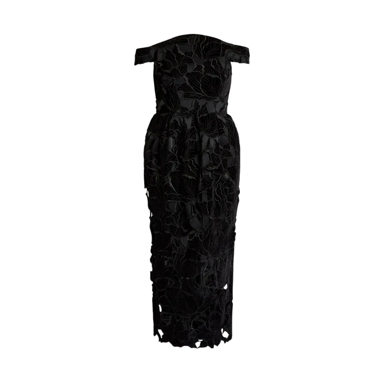 Erdem Floral Cutwork Off The Shoulder Midi Dress - Dresses - British Romantic Luxury at Luxury Shoes 