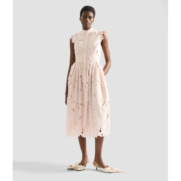 Erdem Floral Cutwork Sleeveless Midi Dress - Dresses - British Romantic Luxury at Luxury Shoes 