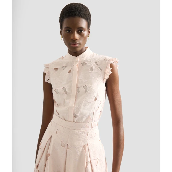 Erdem Floral Cutwork Sleeveless Shirt - Tops - British Romantic Luxury at Luxury Shoes 
